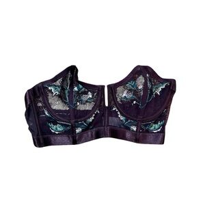 Thistle and Spire Purple Embroidered Bra